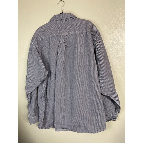 Ben Davis Heavyweight Cotton Hickory Striped Button Up Work Shirt Sz 3XL Shacket - Picture 2 of 16
